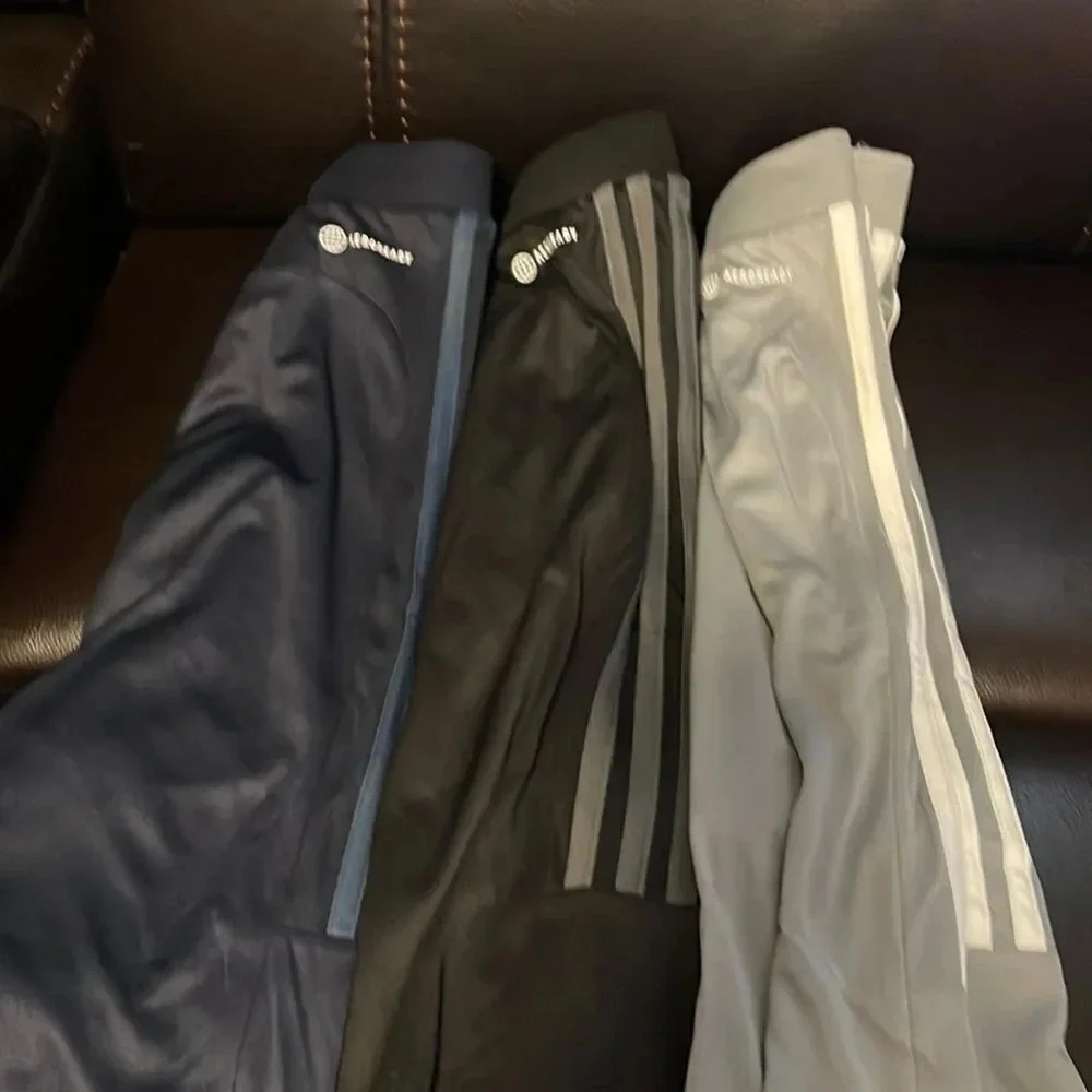 ADIDAS Men's 3-Stripe Logo 2-Zipper Pocket Shorts 3 Pair Black Blue Gray…